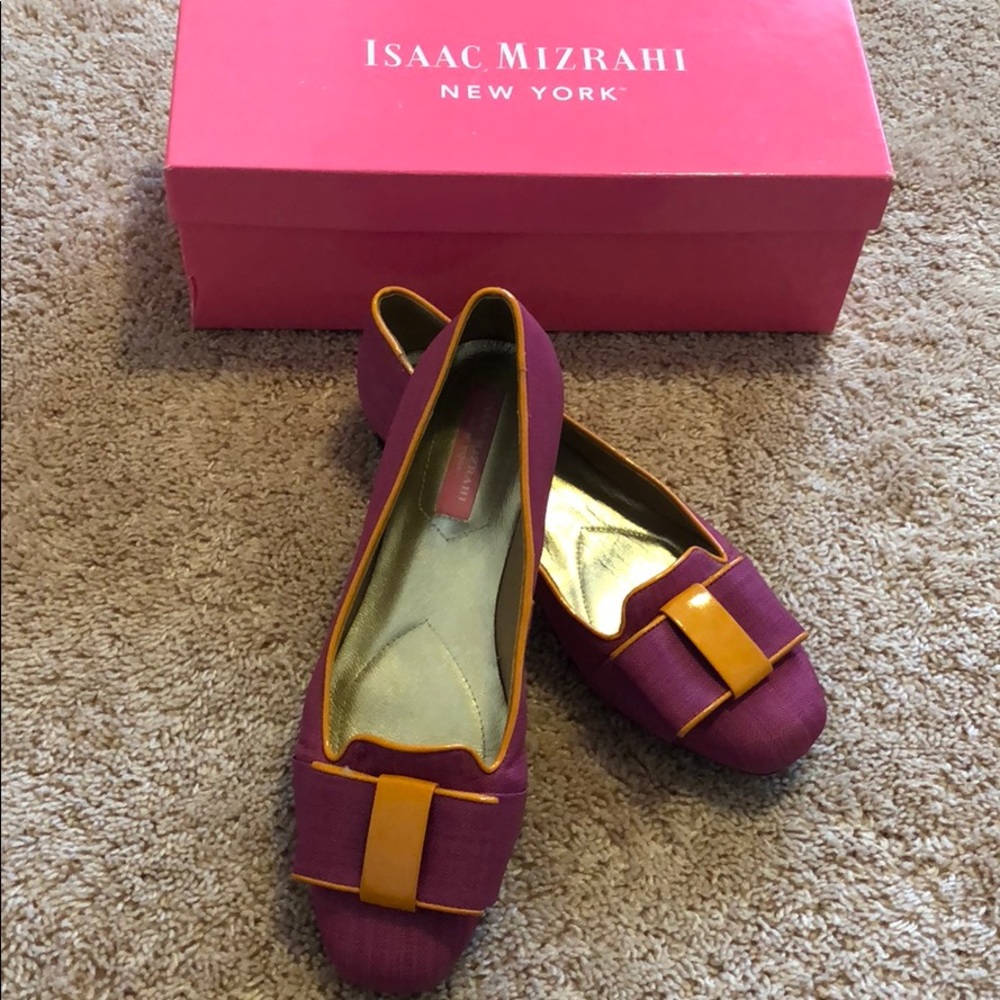 Isaac Mizrahi pink and orange flats